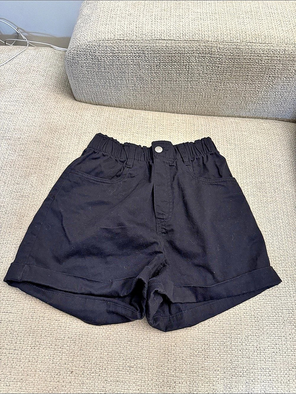 NWT H&M High Waist Black Shorts Size XS